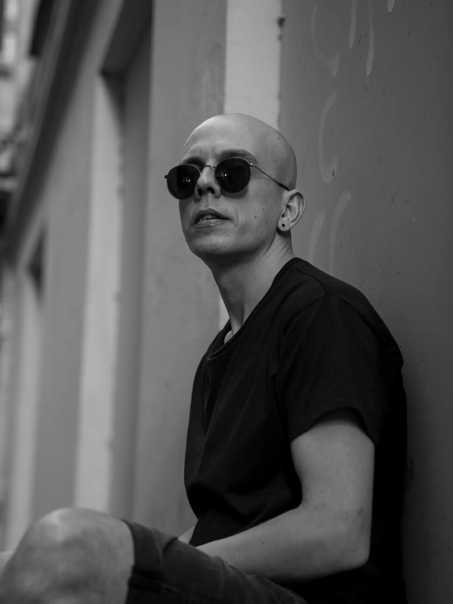 Mehmet Akar, black and white portrait